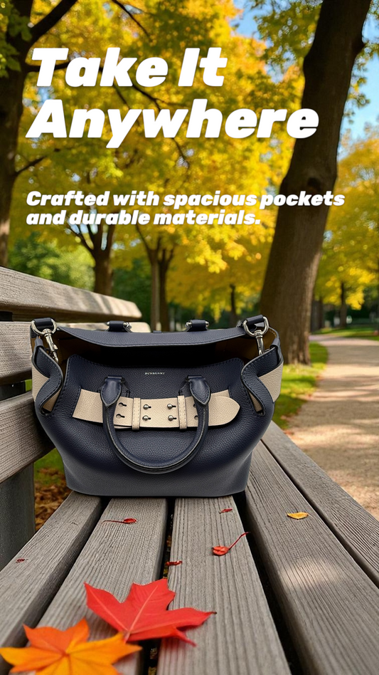 Burberry Small Quadri-tone Leather Belt Bag – Navy & White