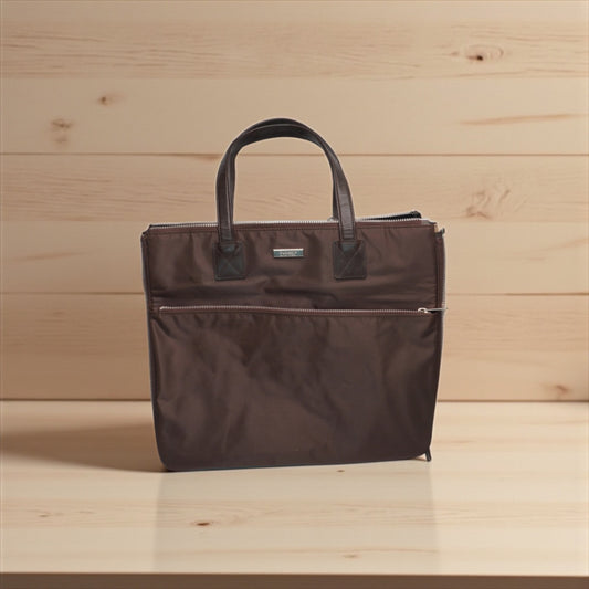 Burberry Brown Nylon and Calfskin Briefcase