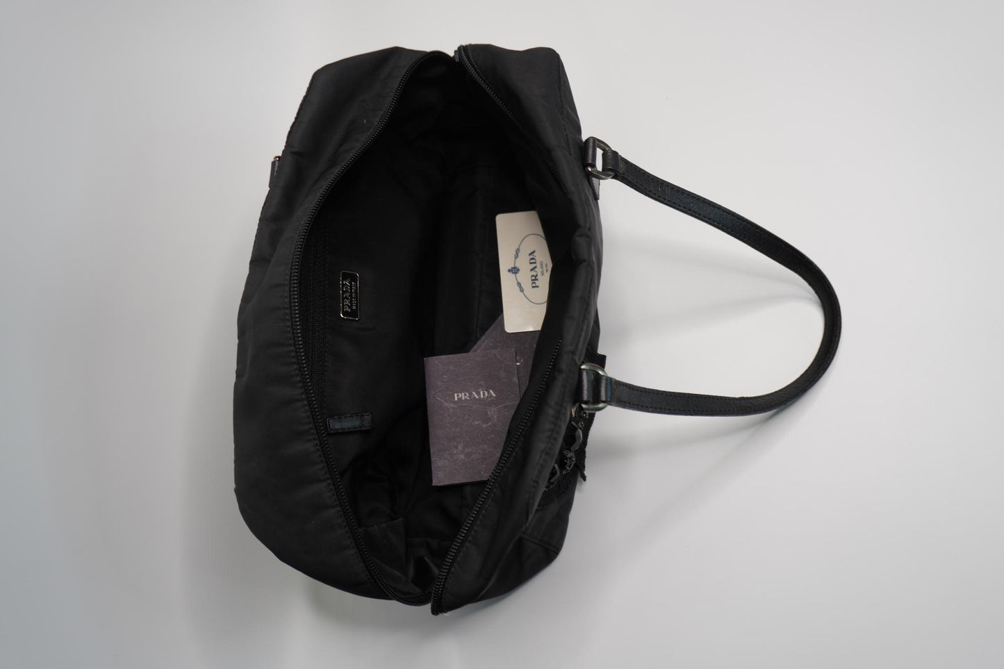 Prada Tessuto Nylon Satchel Bag with Jeweled Logo Patch