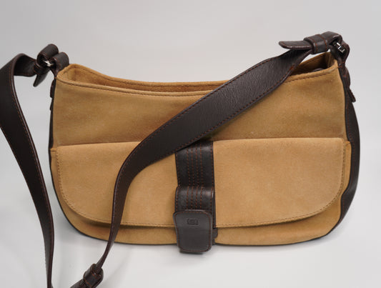 Loewe Anagram Suede and Leather Shoulder Bag – Brown