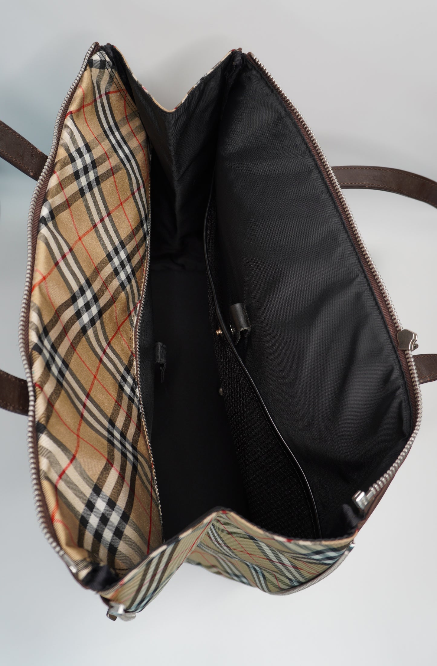 Burberry Brown Nylon and Calfskin Briefcase