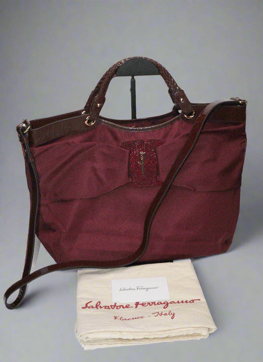 Salvatore Ferragamo Betulla Tote Bag – Bordeaux