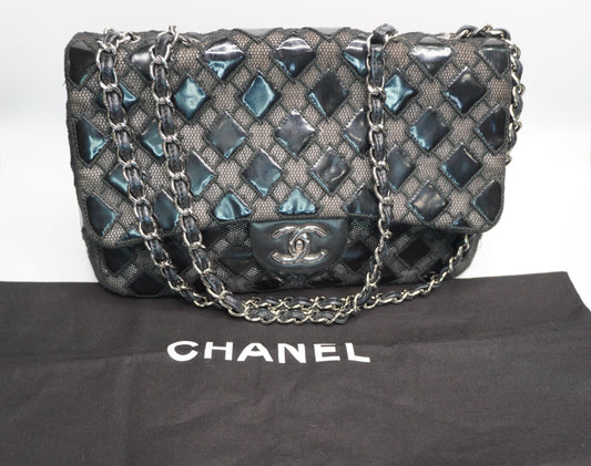 Chanel Vinyl Mesh Quilted Medium Single Flap Bag – Black