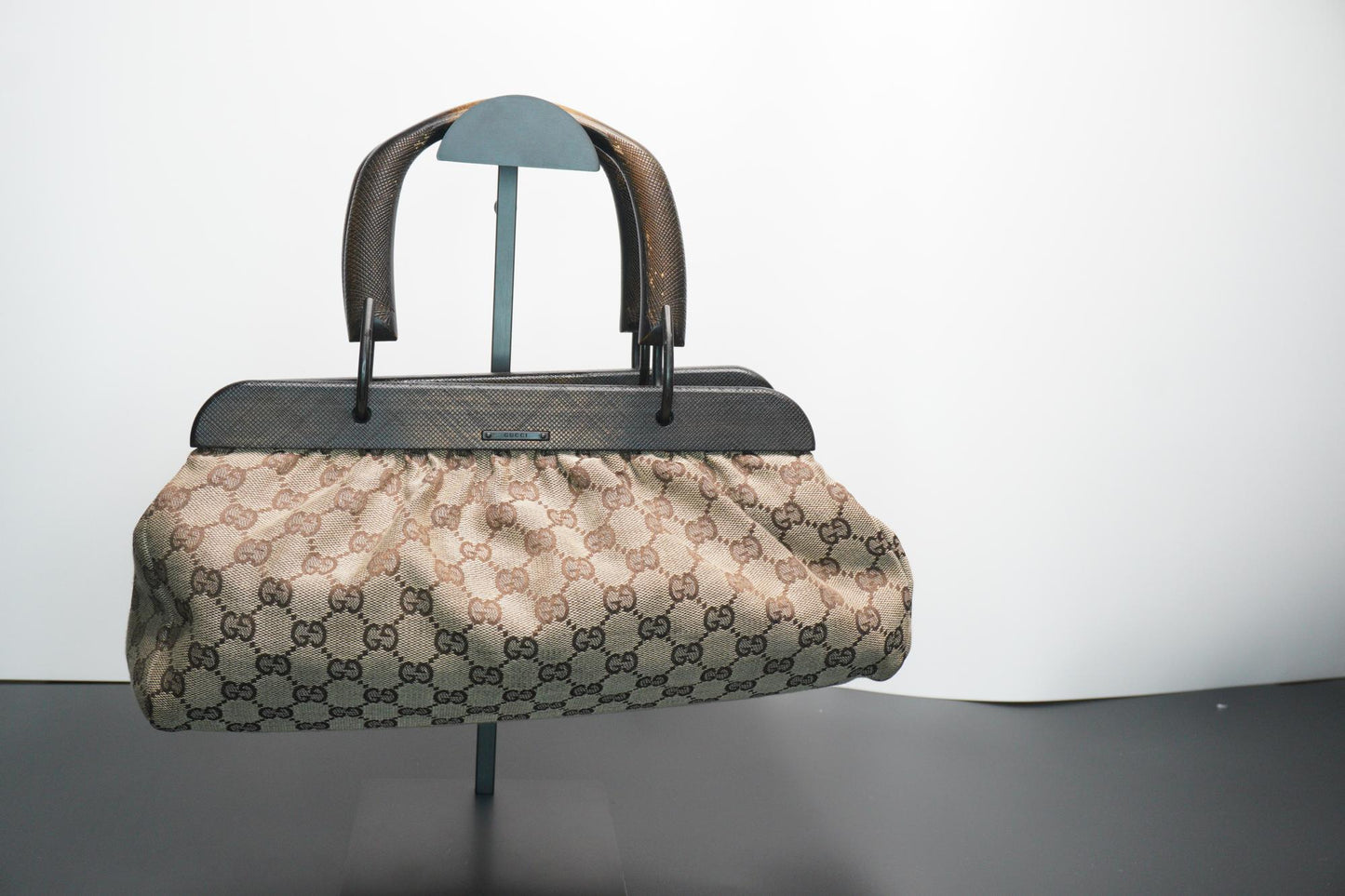 Gucci GG Canvas Wood Handle Bag