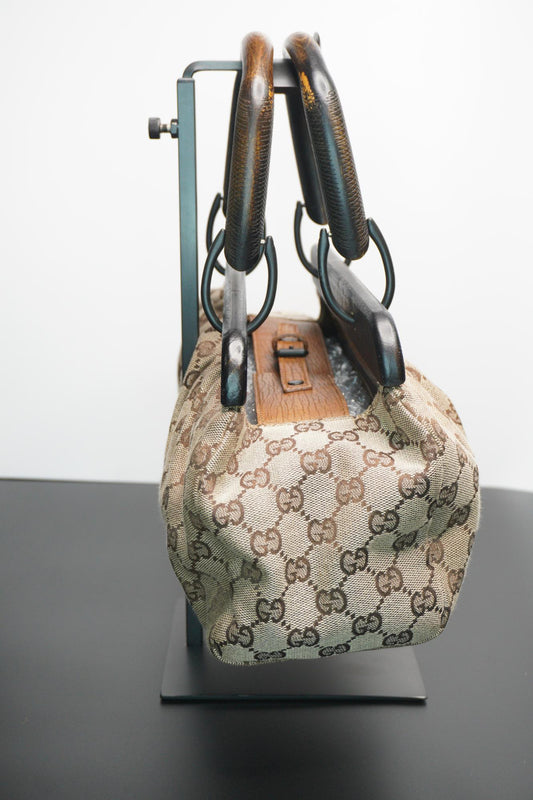 Gucci GG Canvas Wood Handle Bag