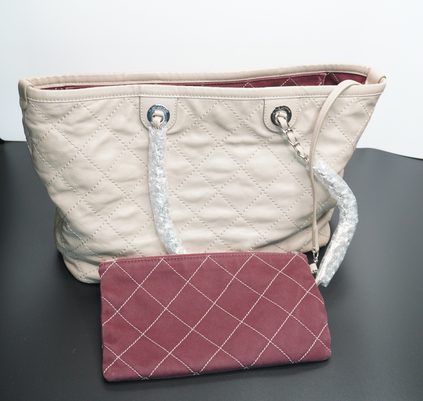 Chanel Beige Quilted Grand Shopping Tote (GST)
