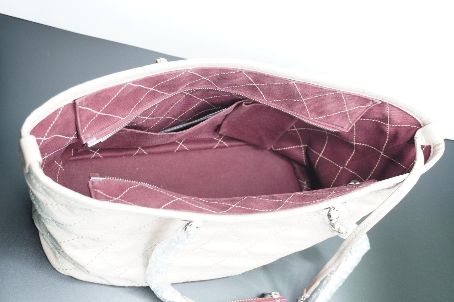 Chanel Beige Quilted Grand Shopping Tote (GST)