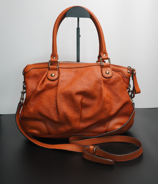 Gucci Guccissima Sukey Dome Tote Bag – Orange