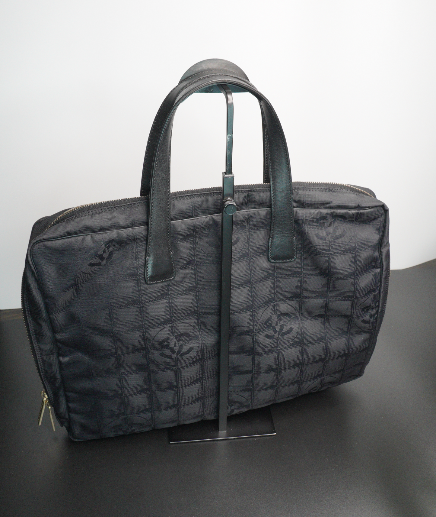 Chanel Black Nylon Travel Line Handbag