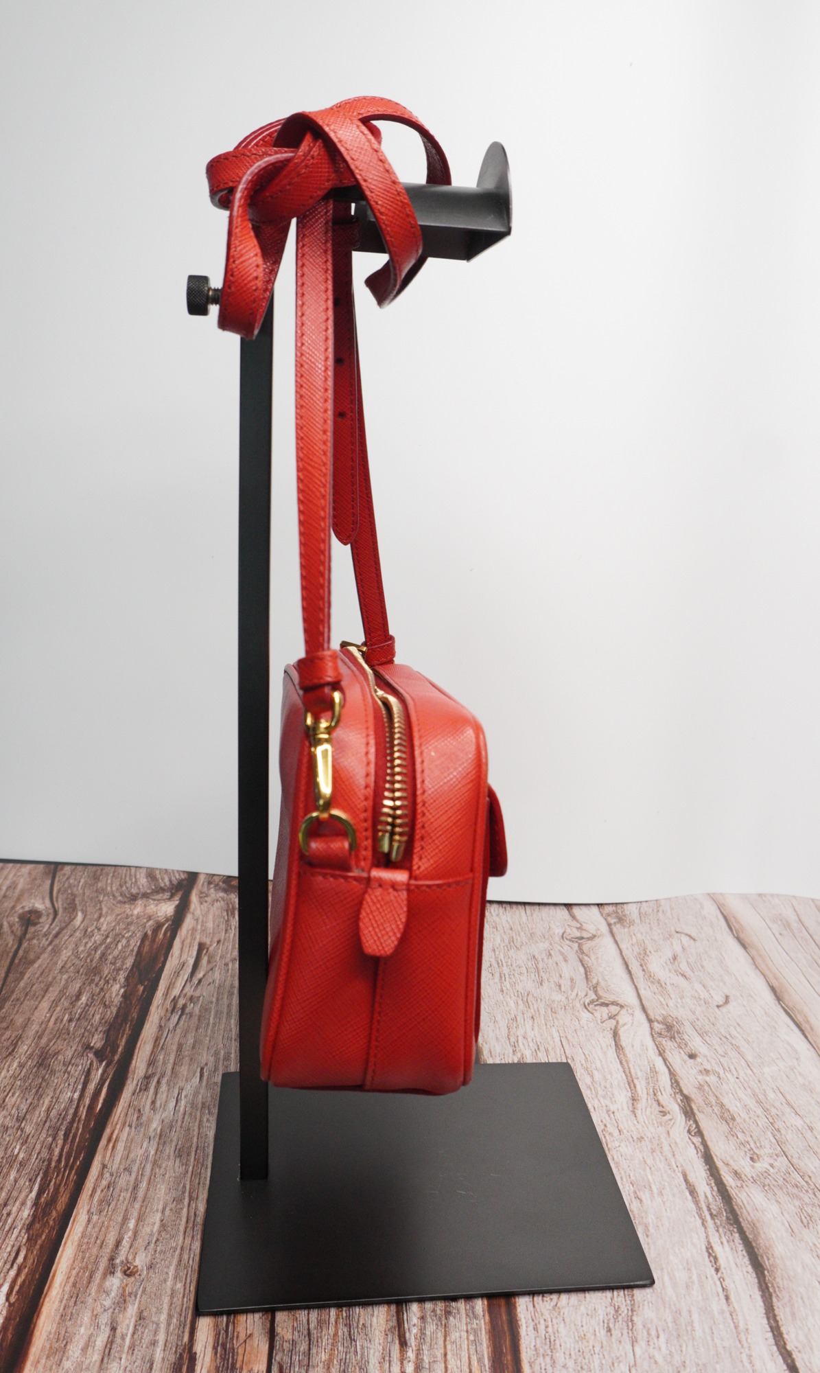 Prada Saffiano Leather Camera Bag – Red