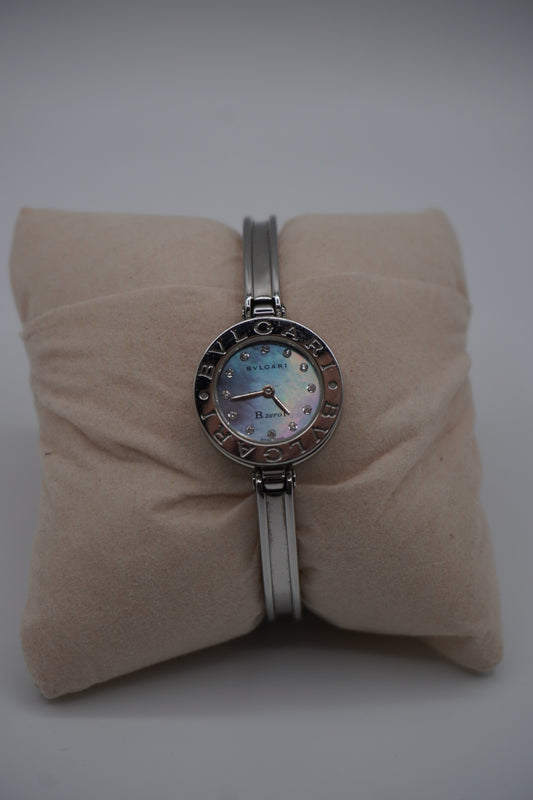 Bvlgari Mother of Pearl Dial Stainless Steel Bangle Watch