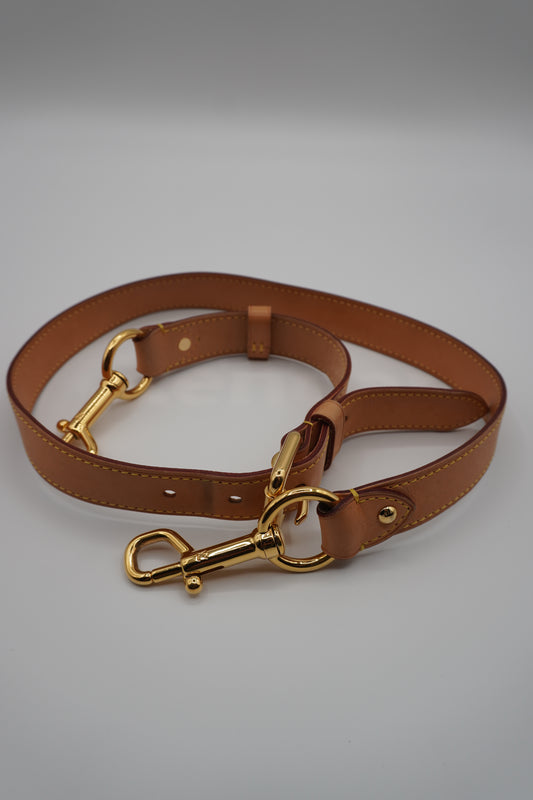 Louis Vuitton Vachetta Leather Adjustable Shoulder Strap with Gold-Tone Hardware