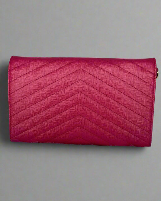 Saint Laurent Envelope Continental Wallet – Fuchsia