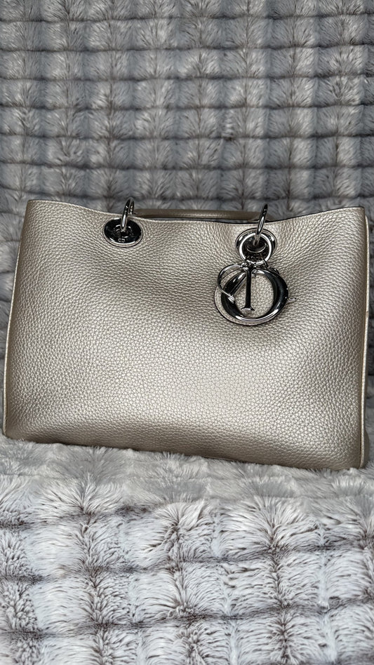 Christian Dior Small Diorissimo Handbag – Metallic Leather