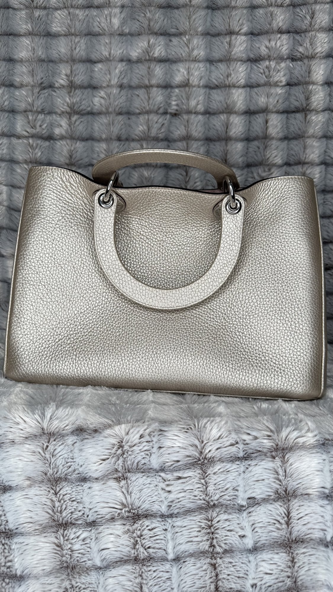 Christian Dior Small Diorissimo Handbag – Metallic Leather