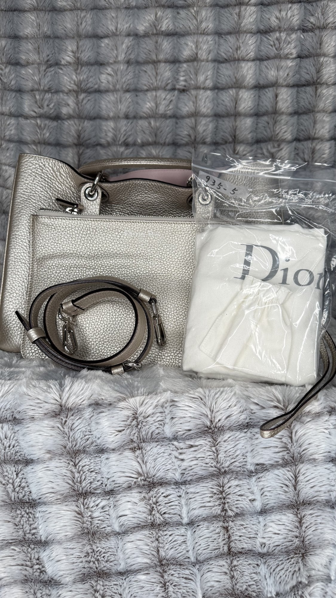 Christian Dior Small Diorissimo Handbag – Metallic Leather