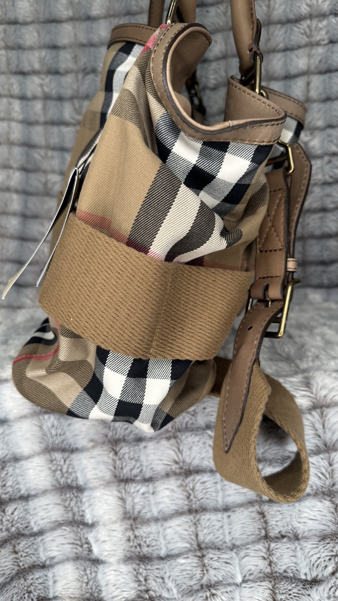 Burberry Giant Check Canvas Tote Bag