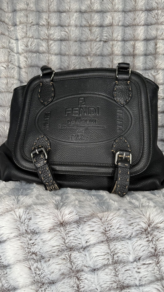 Fendi Selleria Romano Equestrian Bag – Black
