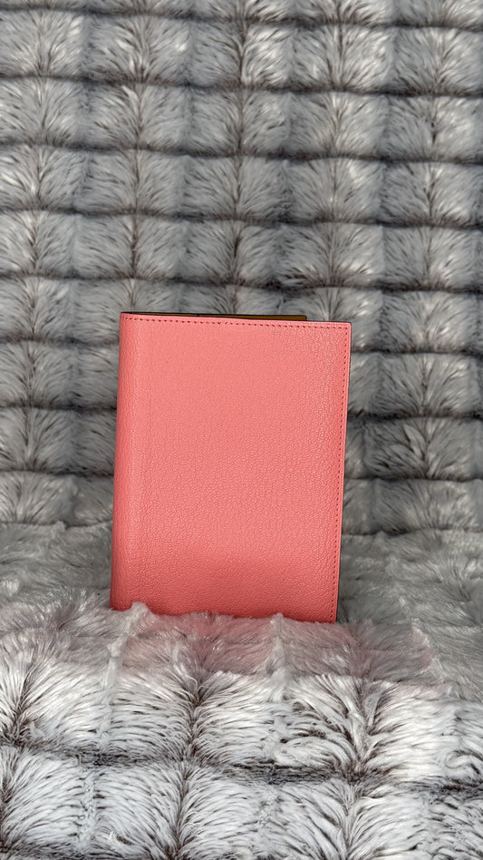 Hermès Calvi Duo Card Holder – Rose Azalée & Lime Epsom Leather