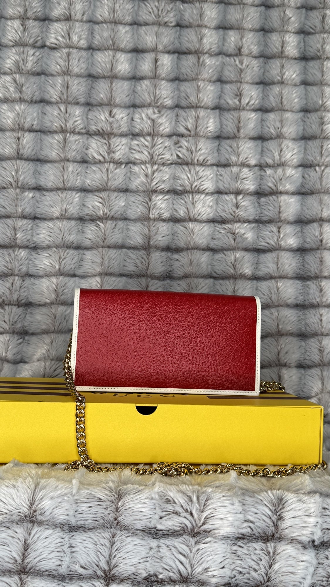 Gucci x adidas Wallet With Chain – Red Coated Canvas