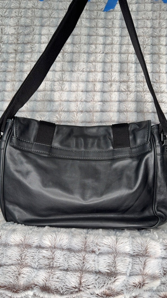 Burberry Leather Messenger Bag – Black