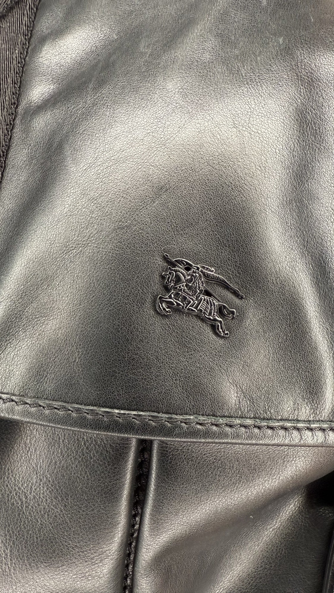 Burberry Leather Messenger Bag – Black