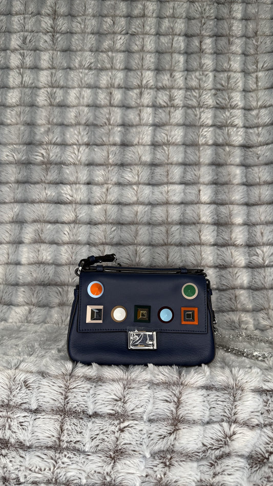 Fendi Double Baguette Studded Leather - Blue
