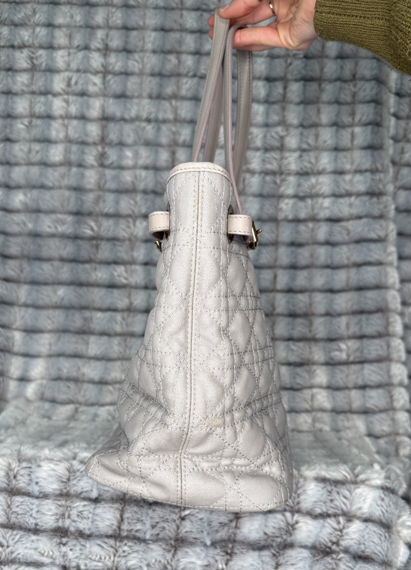 Christian Dior Medium Cannage Panarea Tote – White