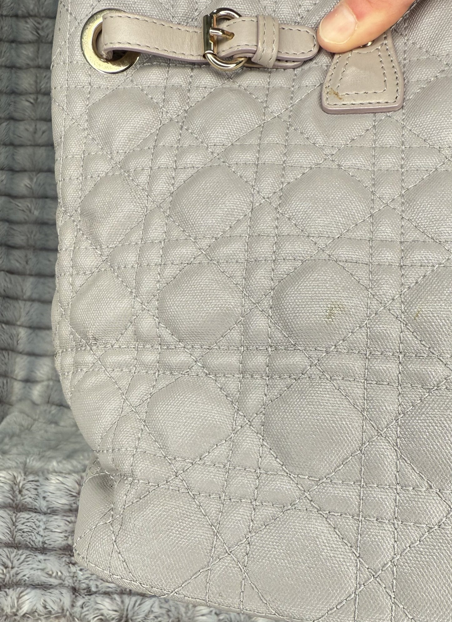 Christian Dior Medium Cannage Panarea Tote – White