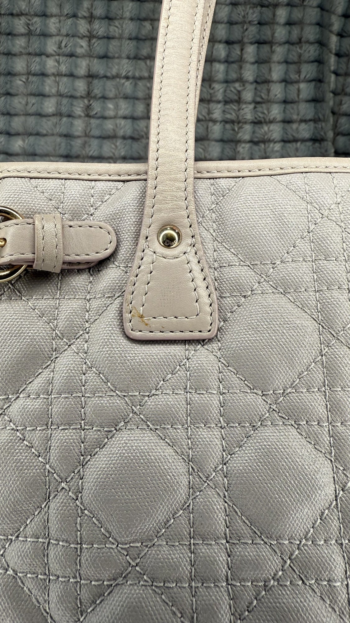 Christian Dior Medium Cannage Panarea Tote – White