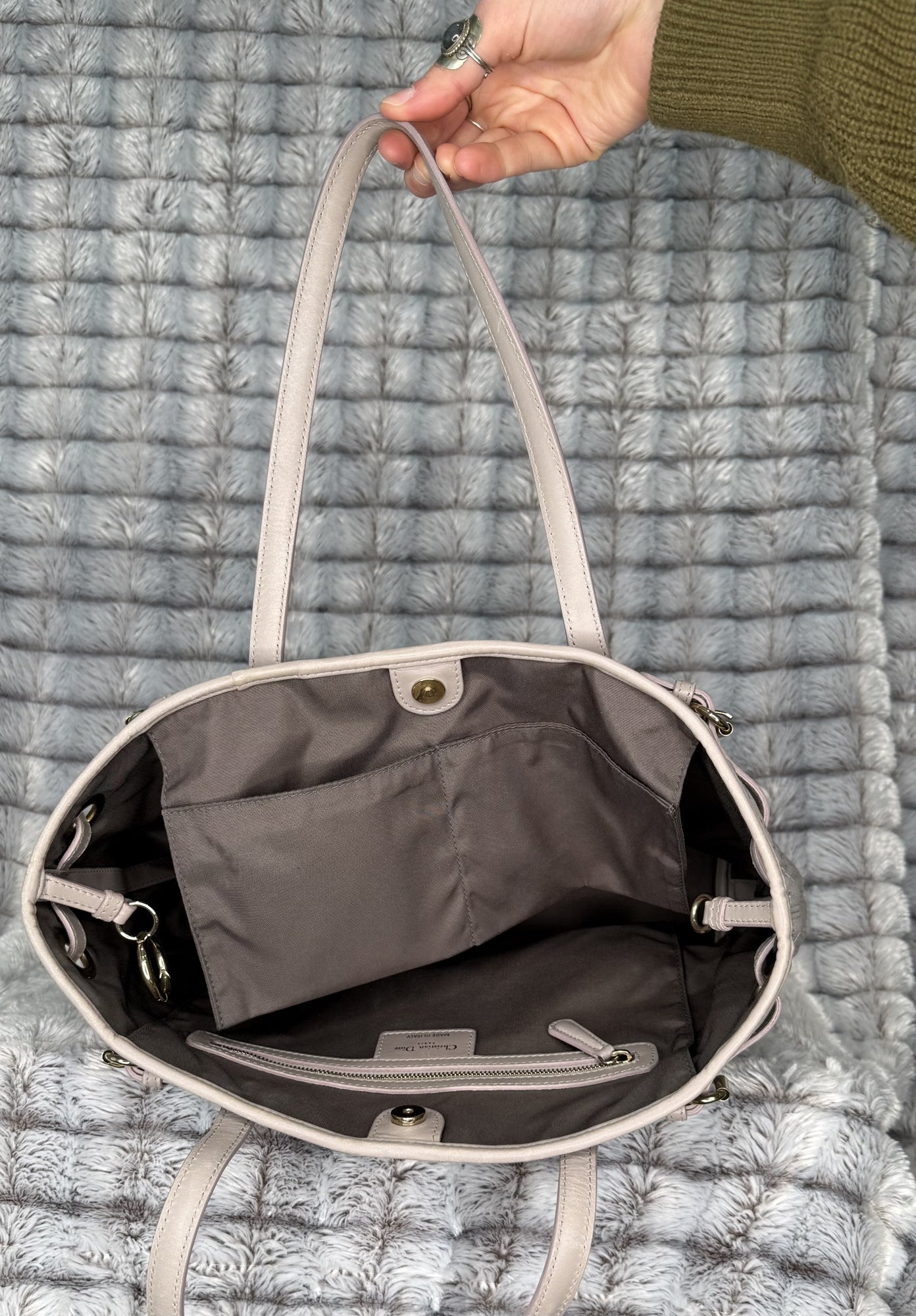 Christian Dior Medium Cannage Panarea Tote – White