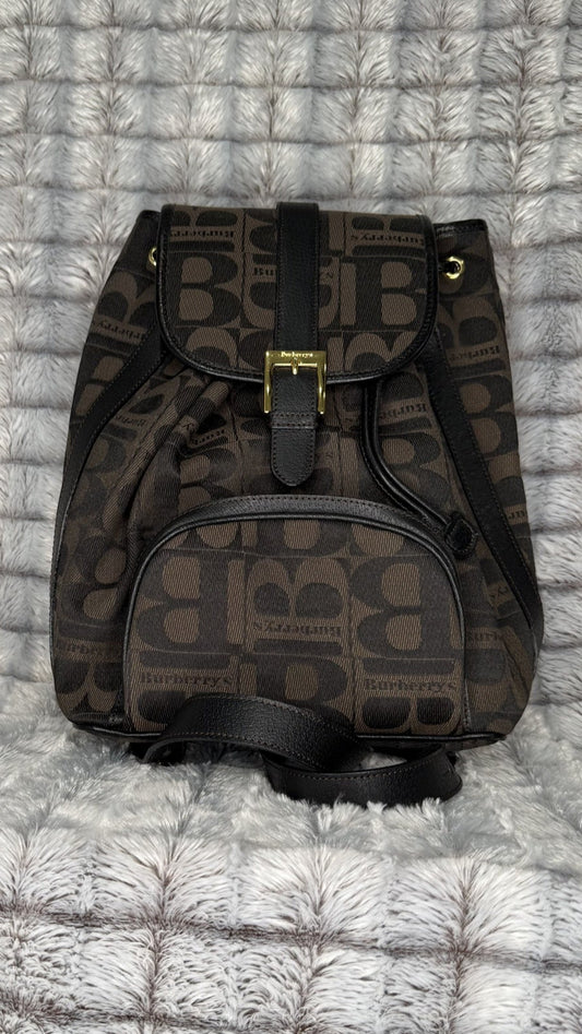 Burberry Canvas Drawstring Backpack – Brown/Black
