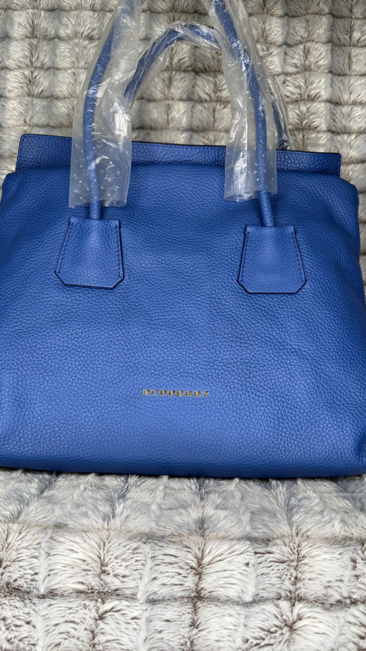 Burberry Baynard Leather Tote Bag – Blue