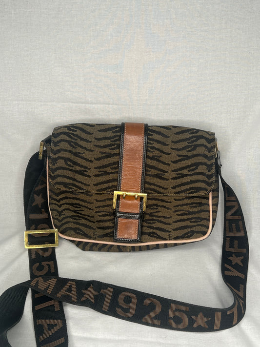 Fendi Zebra Print Baguette Shoulder Bag
