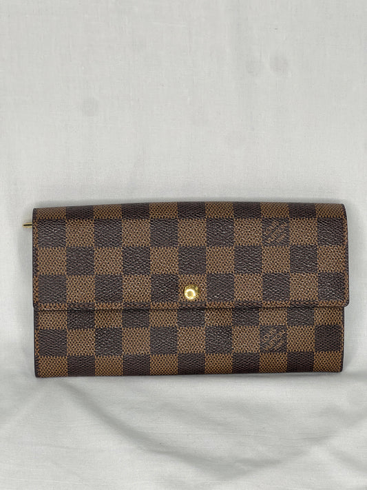 Louis Vuitton Sarah Wallet in Damier Ebene Canvas