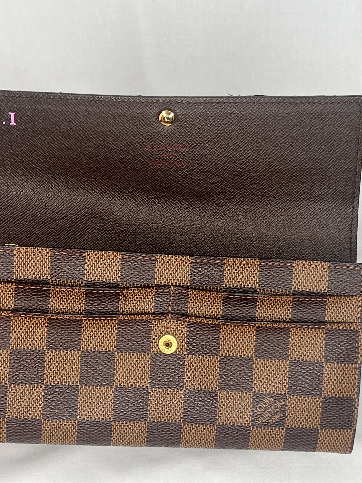 Louis Vuitton Sarah Wallet in Damier Ebene Canvas