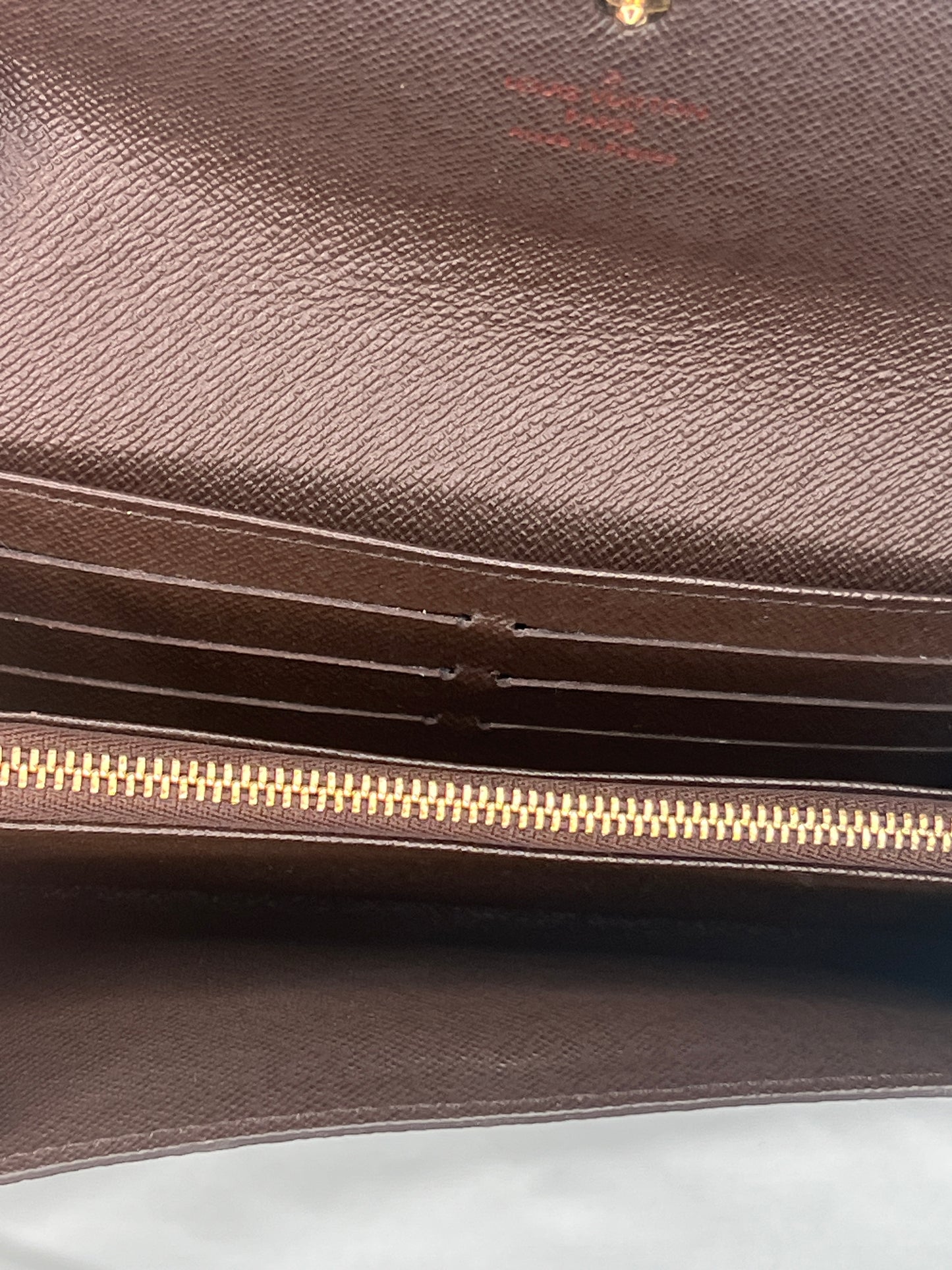 Louis Vuitton Sarah Wallet in Damier Ebene Canvas