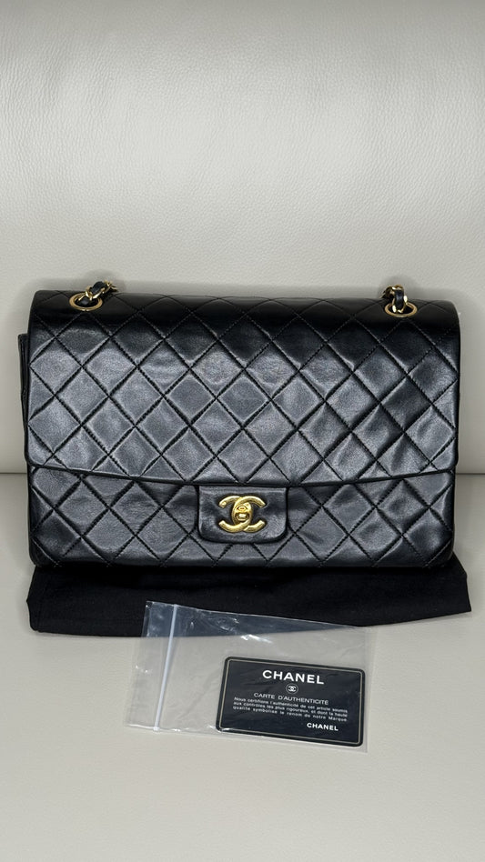CHANEL Lambskin Quilted Medium Double