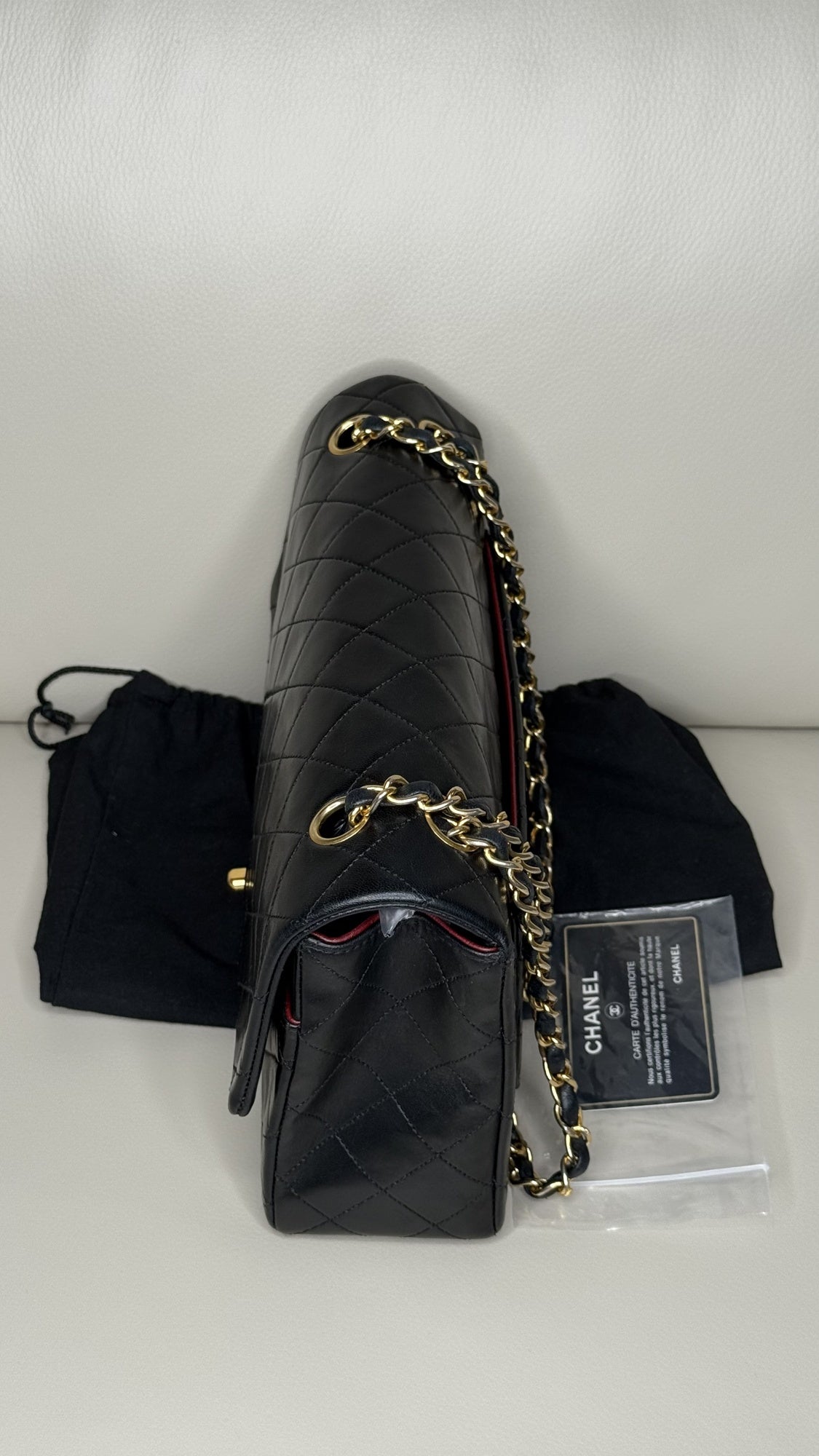 CHANEL Lambskin Quilted Medium Double