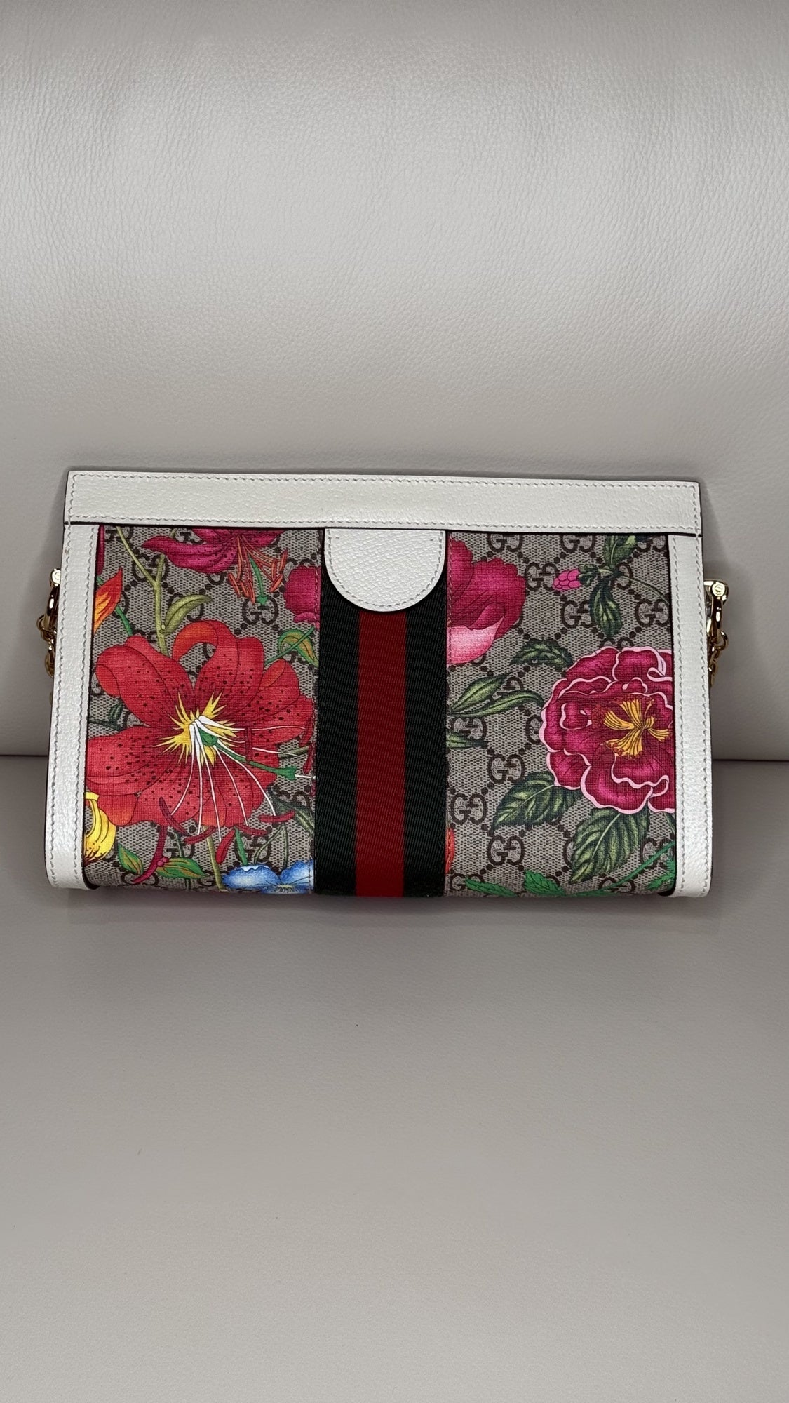 Gucci Ophidia GG Supreme Flora Chain Shoulder Bag