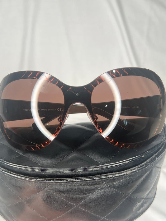 Chanel 4165 Quilted Brown Gradient Oversized Sunglasses