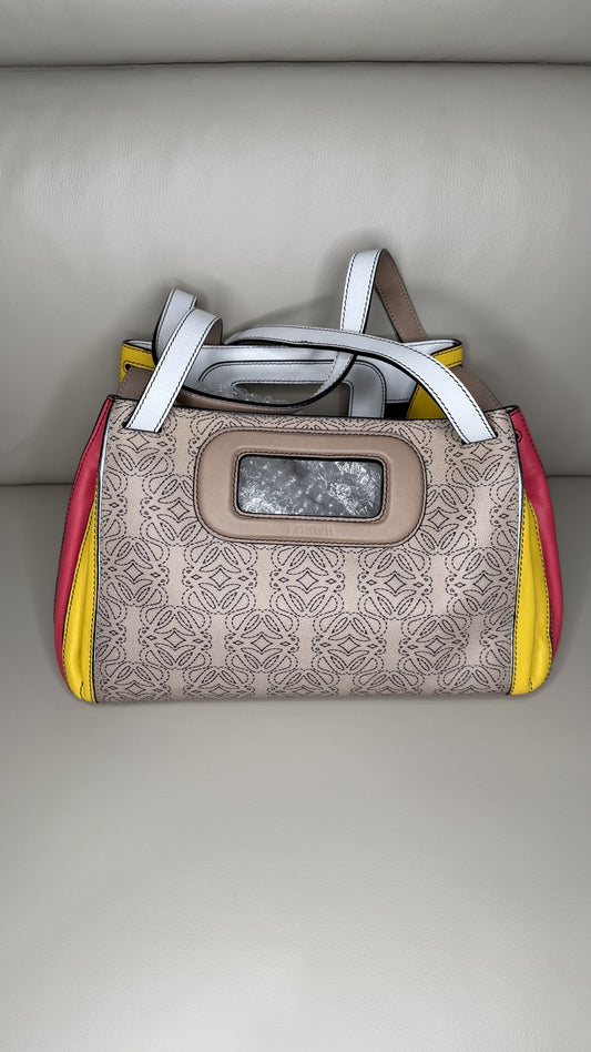 Loewe Anagram Embossed Puzzle Edge Tote – Multicolor Panel