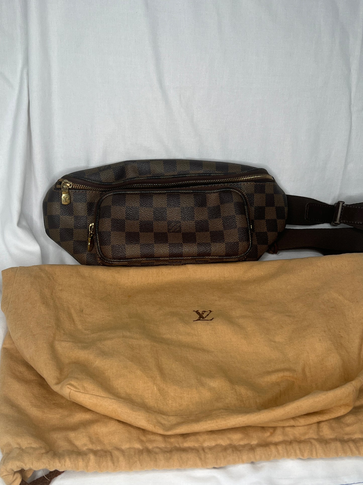 Louis Vuitton Melville Bum Bag in Damier Ebene Canvas
