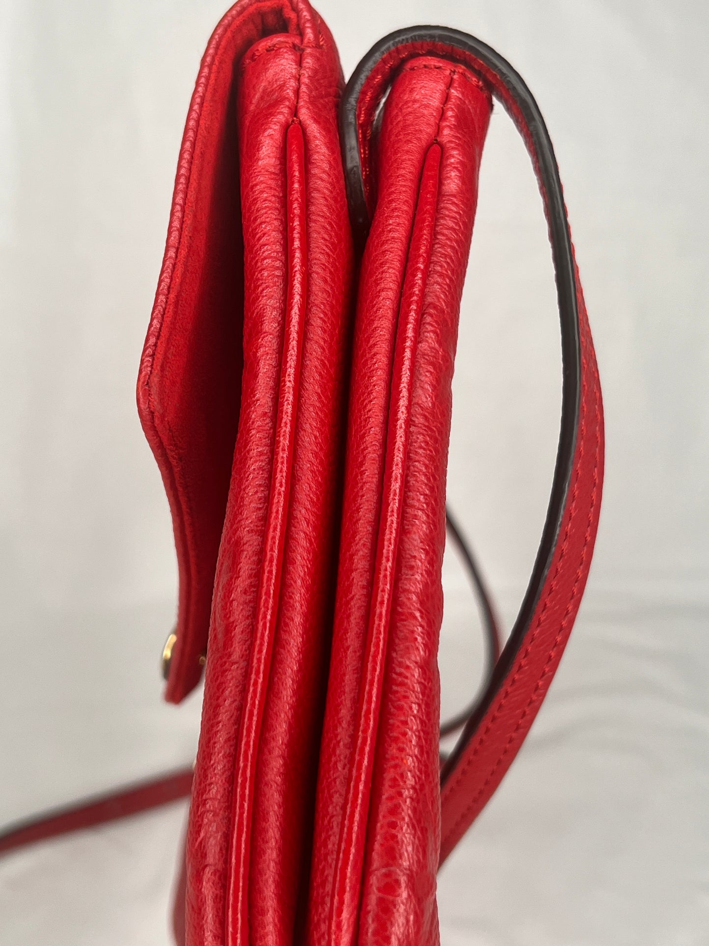 Louis Vuitton Monogram Empreinte Twice Crossbody Bag in Red Leather
