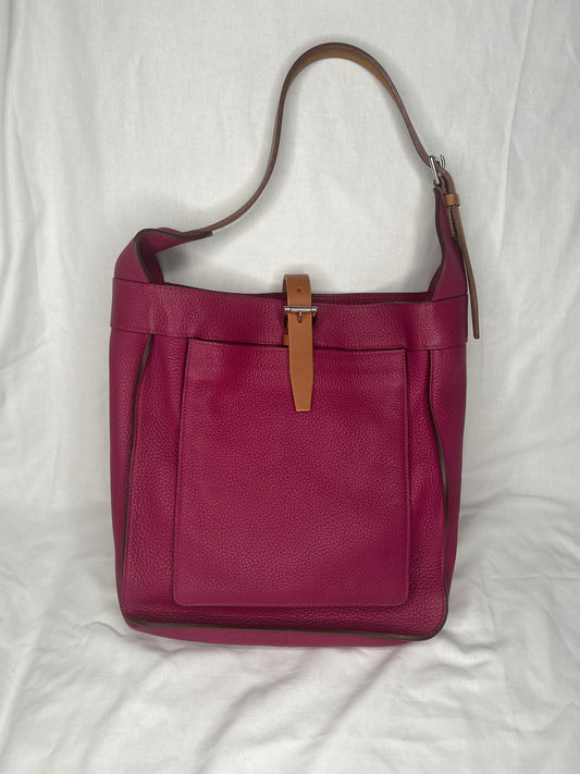 Hermès Marwari PM Shoulder Bag in Magenta Clemence Leather