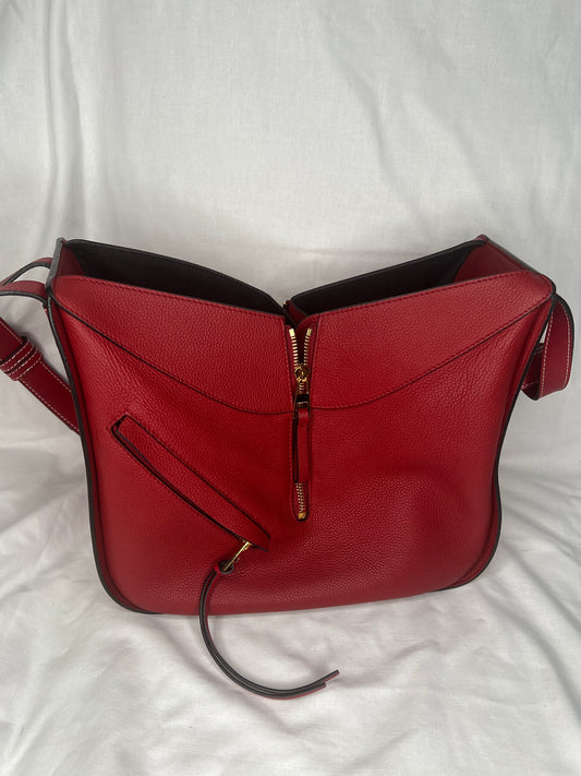 Loewe Hammock Bag in Red Grained Leather