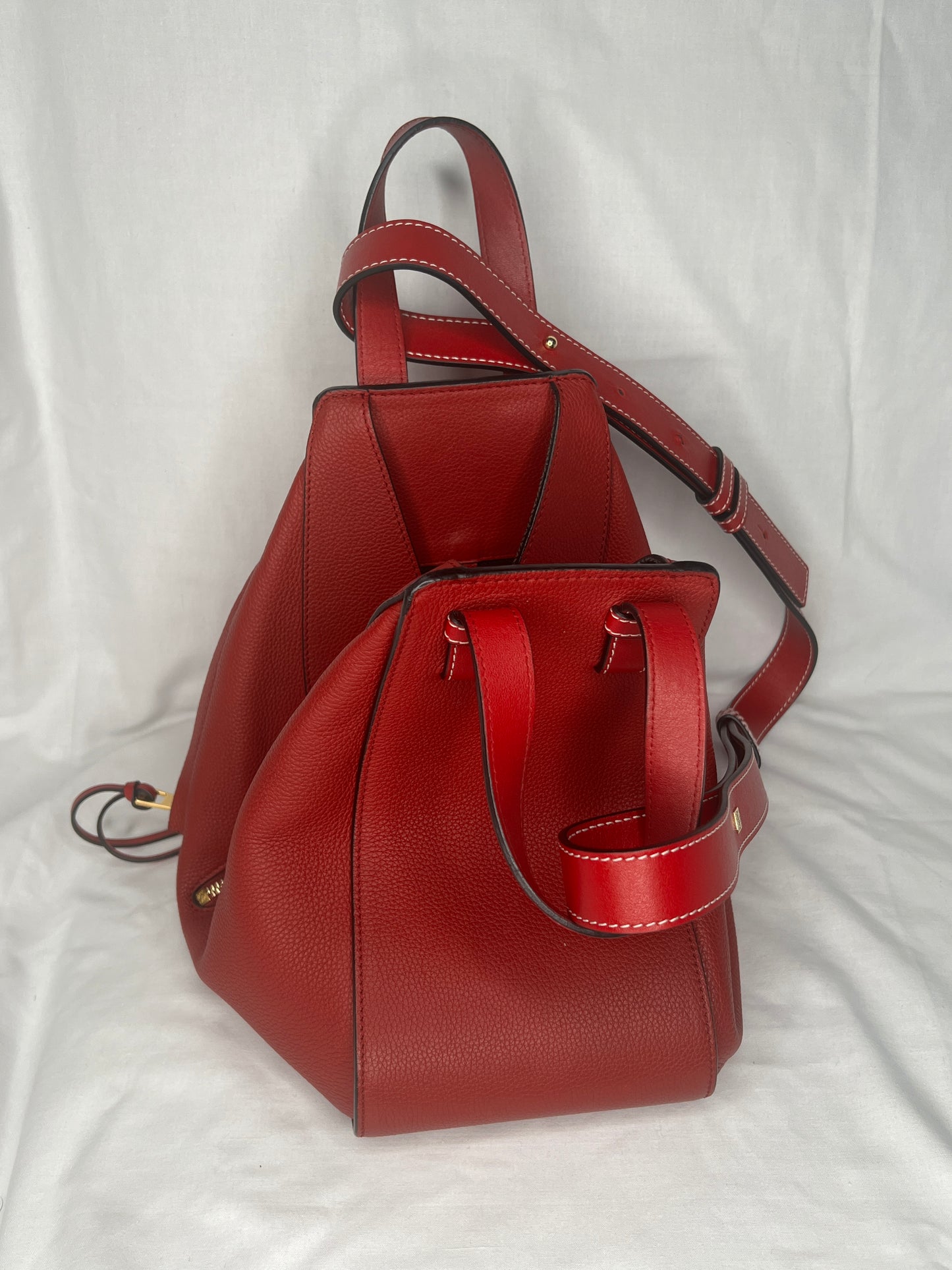 Loewe Hammock Bag in Red Grained Leather