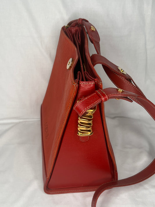Loewe Velazquez Shoulder Bag in Orange and Red Leather
