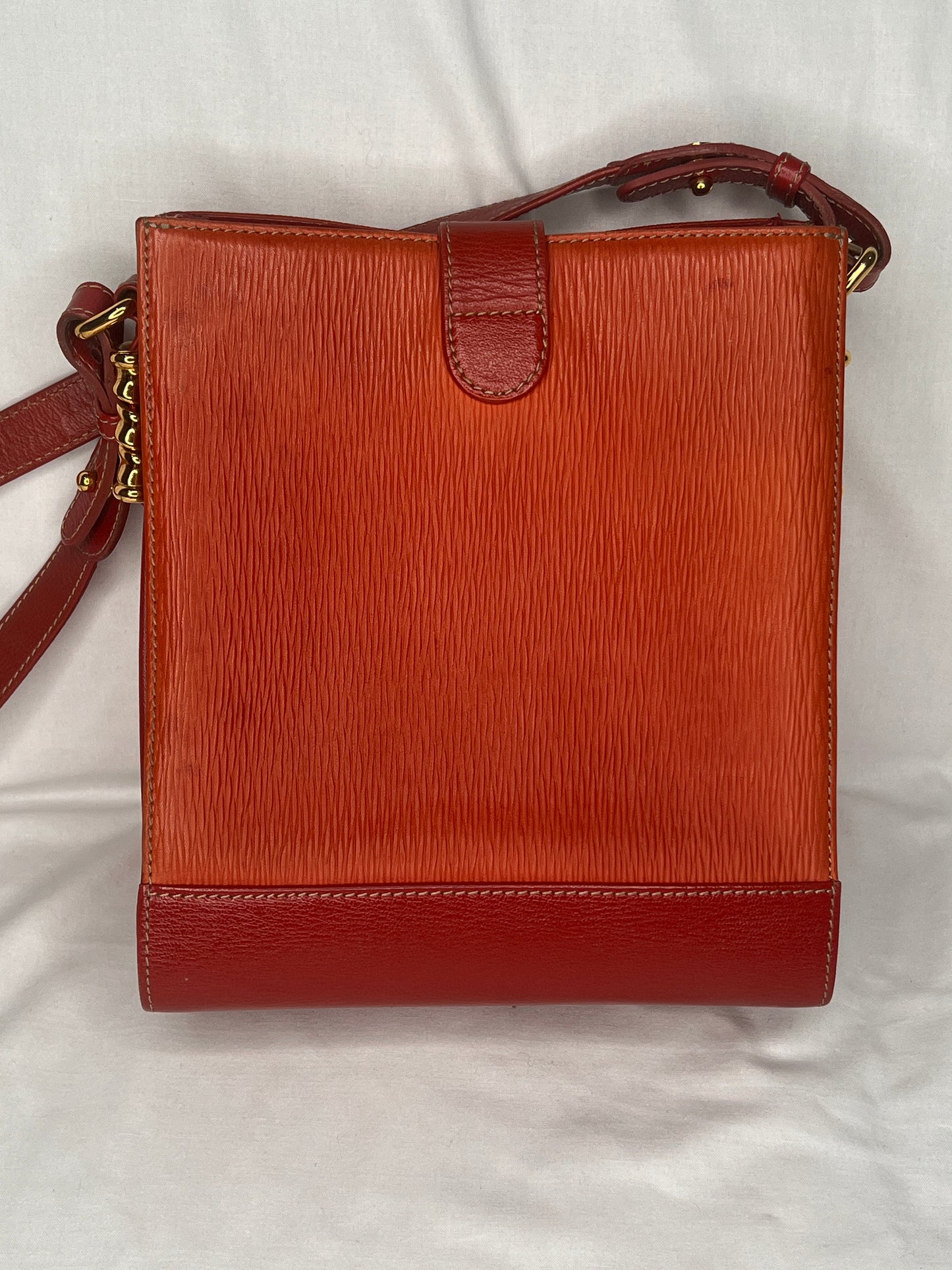Loewe Velazquez Shoulder Bag in Orange and Red Leather