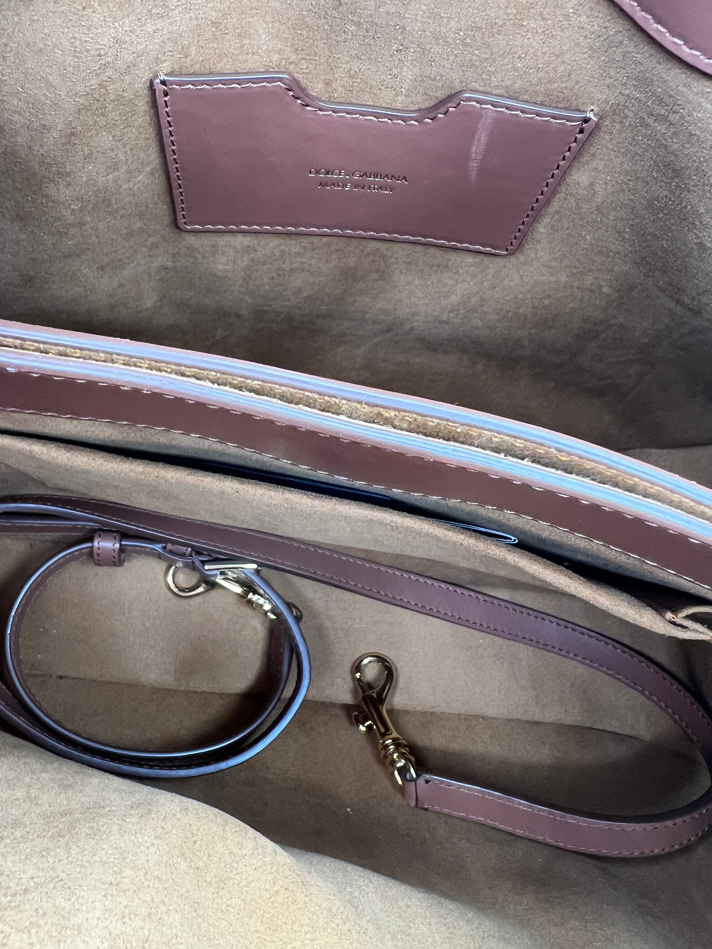 Dolce & Gabbana Amore Brown Leather Shoulder Bag
